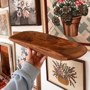 Boho wooden decorative dough bowl candle bowl